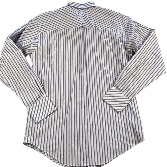 Ted Baker London Dress Shirt Mens 15 1/2 34 35 Blue Pink Striped 100% Cotton - Picture 7 of 16